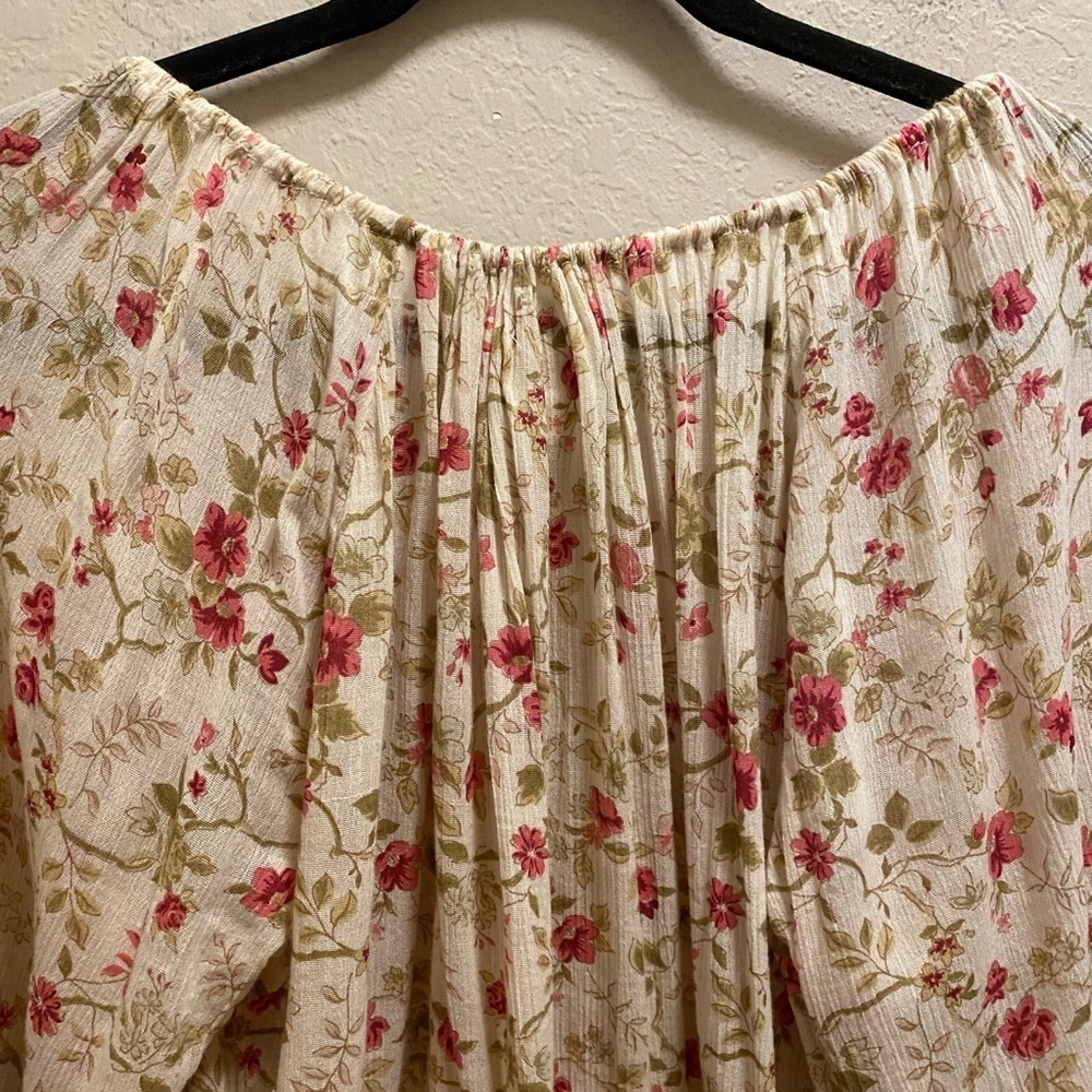 Denim & Supply Ralph Lauren Floral Boho Cottagecore Ruffle Detail Blouse Size XS - Picture 8 of 9
